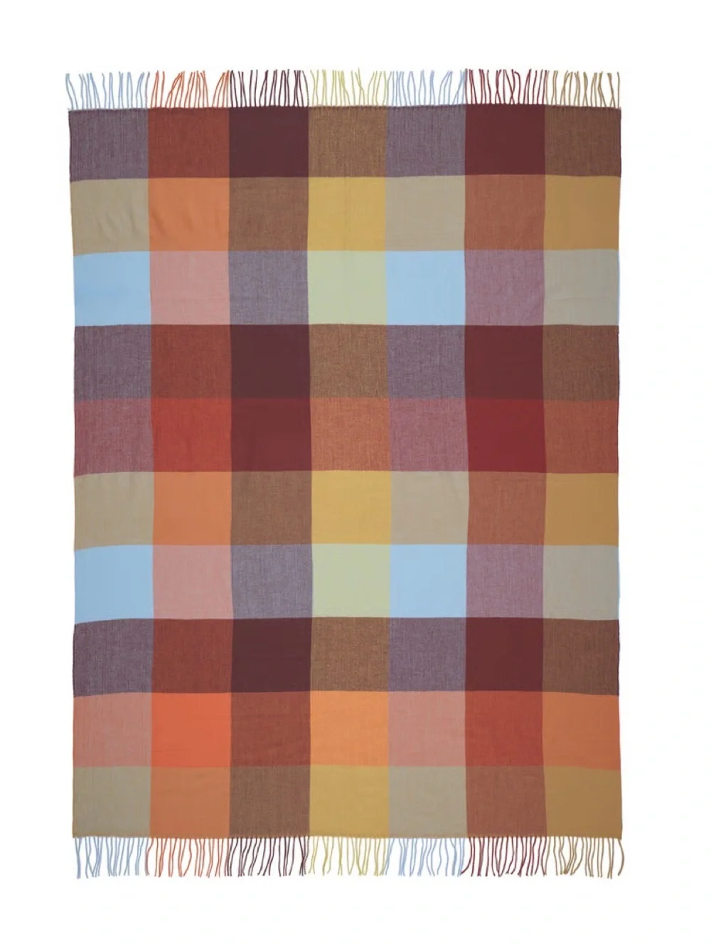 FLIKHAGTORN multicolor throw - Orange, Yellow, Light Blue, Brown